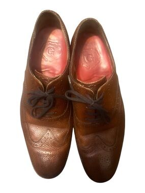 Grenson Brown Leather Brogue Derby Shoes